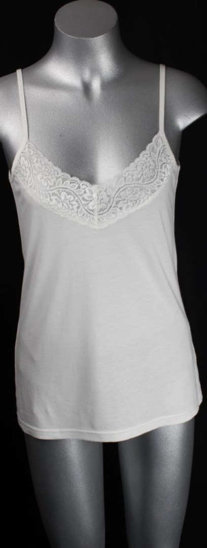 Bamboo cotton lace v-neck camisole top Style: AL/BAM/12 image 0